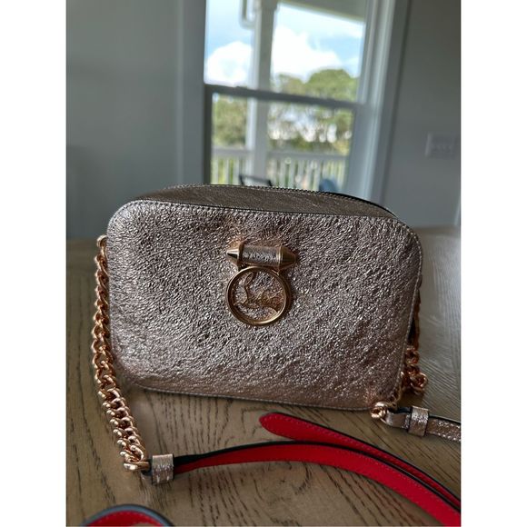 Christian Louboutin Handbags - Christian Louboutin RubyLou metallic pink leather crossbody bag